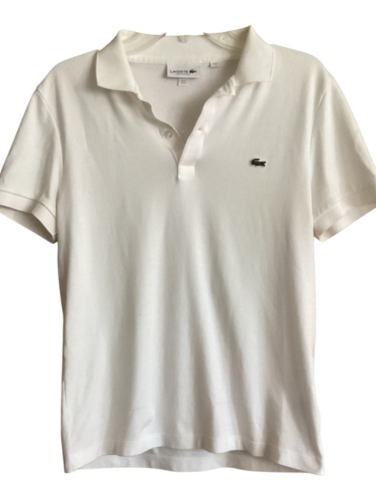 Lacoste Tops - Lacoste Classic White Polo Shirt Croc Logo Misses size S